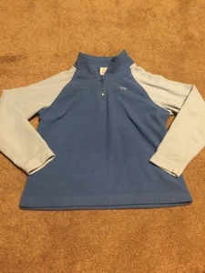 Girls Gap Stretch 6-7 Blue Color Block Arms Zip Pullover Athletic Fleece Jacket - Picture 1 of 4
