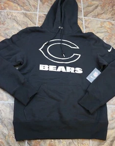 Sudadera con capucha de entrenamiento polar Nike Chicago Bears rara para hombre S-M negra 825966-010 - Imagen 1 de 4