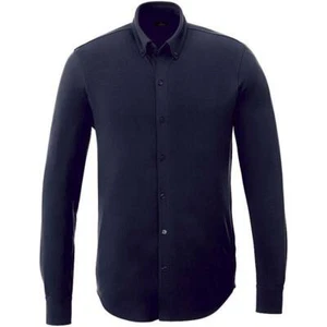 👕 Bigelow long sleeve men's Elevate pique shirt - Navy - FREE SHIPPING ! 👕 - Picture 1 of 3