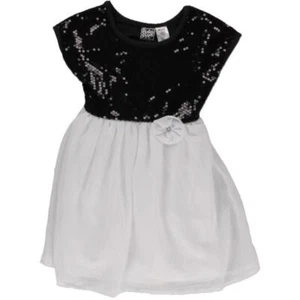 POGO CLUB $49 Girls BLACK WHITE EMBELLISHED Special Occasion DRESS S 4 NWT - Picture 1 of 2