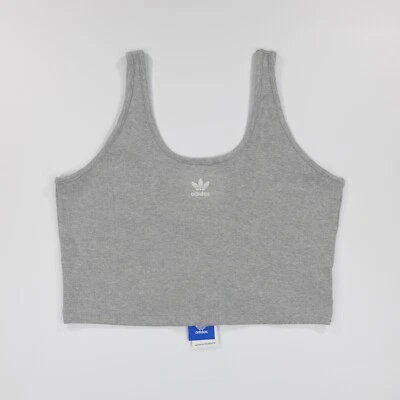 Camiseta corta Adidas Originales con logotipo acanalado para mujer gris sin mangas elástica talla XL nueva Foto 1 de 4