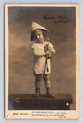 Rppc French Girl Paper Hat And Bugle Trumpet Marie Cubernol Hand Colored Postcard