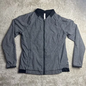 Lululemon Hit It Jacket Women Sz 10 Frozen Fizz White Black Swift Ultra Full Zip - Picture 1 of 14