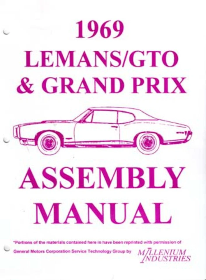 1969 Pontiac Grand Prix Lemans GTO Assembly Manual Instructions Illustrations - Image 1 of 1