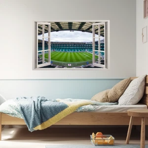 3D Fake Window Twickenham Rugby Stadium View Removable Vinyl Wall Sticker - Picture 1 of 4