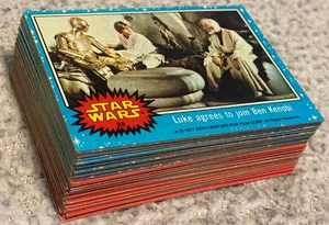 Lote de tarjetas coleccionables 1977 Topps Star Wars - azul rojo - Luke, Han Solo, Vader en muy buen estado-excelente+ - Imagen 1 de 13