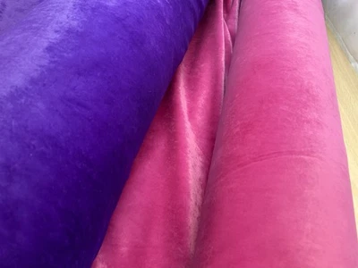 PURPLE PINK VELVET UPHOLSTERY FABRIC 140 CMS WIDE DESIGNER MATERIAL by NEXT - Image 1 of 4