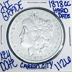 1878 CC MORGAN SILBER-DOLLAR AUTHENTISCHE HIGRADE US-PRÄGEANSTALT MÜNZE SELTEN WICHTIGES DATUM 1126 - Bild 1 von 3
