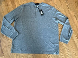 RLX Ralph Lauren Men's XL Gray Classic-Fit Performance Stretch L/S Henley Shirt - Picture 1 of 4