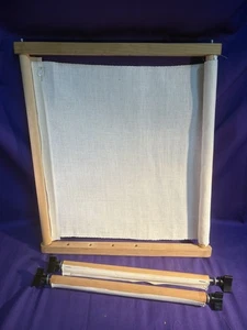 Wooden Scroll Frame Needlework Cross Stitch Needlepoint Embroidery Lap 16 & 12" - Picture 1 of 4