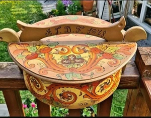  Pintura rosa noruega.   Caja de almacenamiento en madera  - Imagen 1 de 5