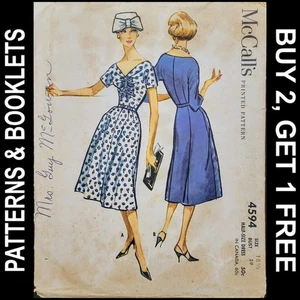 Vintage McCall's Fitted Dress w Gathered Bodice Pattern #4594 Size 18.5 CUT INC - Picture 1 of 7
