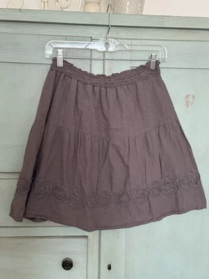 Falda Rhapsody L Gris En Niveles Mini Patinador Roseta Calada Capricho Cottagecore Foto 1 de 4