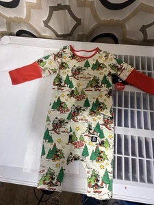 Rags To Rashes Weihnachten Disney Mickey Langarm Strampler 12-18 Monate  - Bild 1 von 6