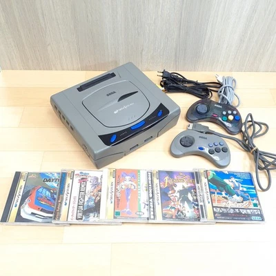 Japan SEGA SATURN Console with 2 controllers, 5 Games & cables tested G1121 - Image 1 of 4