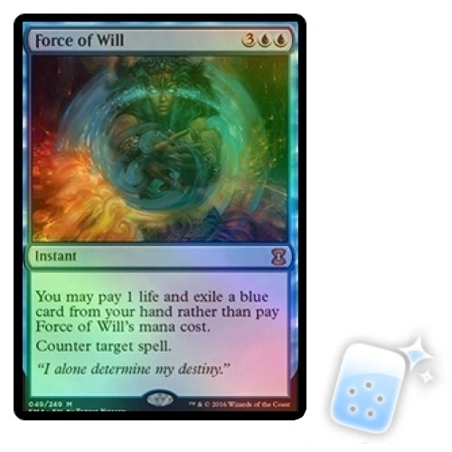 FOIL FORCE OF WILL Eternal Masters Magic MTG MINT CARD - Image 1 of 1