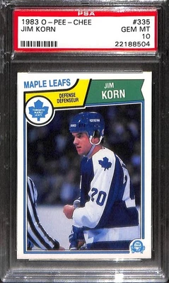 1983 O-PEE-CHEE #335 JIM KORN PSA 10 GEM-MT 22188504  - Image 1 of 3