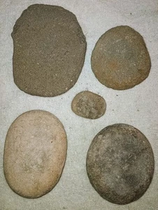 Lot Of 5 Small Anasazi Prehistoric Mano Stones Good Ones Lot 7 - Picture 1 of 15