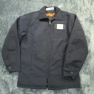 Red Kap Valvoline Work Jacket Mens Small Black Quilted Lined Mechanic Coat - Picture 1 of 14