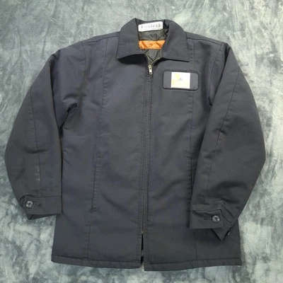 Red Kap Valvoline Work Jacket Mens Small Black Quilted Lined Mechanic Coat - Image 1 of 4