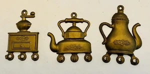 Set of 3 Brass ~Towel Hooks~Vintage~Made in Italy - Picture 1 of 10