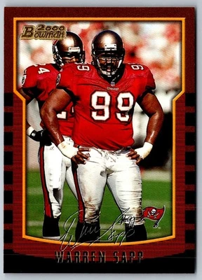 2000 Bowman Warren Sapp #25 Tampa Bay Buccaneers Football Card - Image 1 of 2
