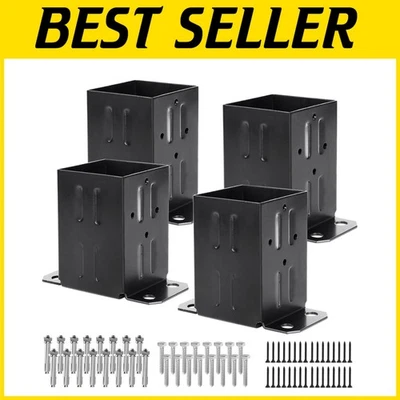 Heavy-Duty 4x4 Wood Fence Post Anchor Set - 13GA Steel, Rust-Resistant Coating - Image 1 of 4