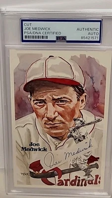 Joe Medwick PSA/DNA SIGNED Perez Steele Postcard Cut (d. 1975) Autographed - Image 1 of 4