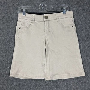 Wit & Wisdom Mid Length Stretch Twill Shorts Beige Tan Womens Size 4 (29X8.5") - Picture 1 of 11