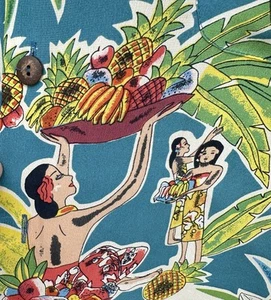 Camisa Avanti Silk Surf Hawaiana Aloha HAWAIANA Hula Niñas Hombres Botón Coco - Imagen 1 de 15