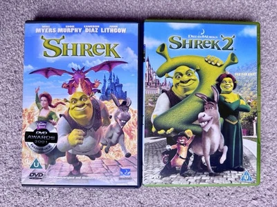 Shrek / Shrek 2 DVDs 2 X Bundle. Excellent Condition. Smoke Free Home - Image 1 of 4