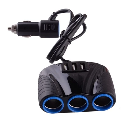 Auto Zigarettenanzünder Steckdose Splitter 3Wege 3 USB Port Ladegerät Adapter - Bild 1 von 4