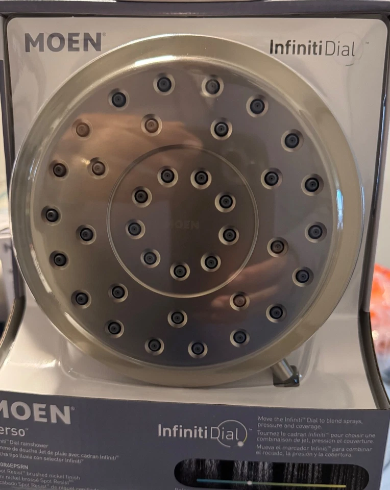 Moen Verso Shower Head Infiniti Dial Brushed Nickel 220R6EPSRN Spot Resistant