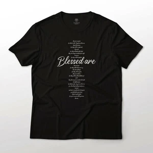 Camiseta de arte gráfico Blessed Are the Poor in Spirit inspiradora cruz católica - Imagen 1 de 9