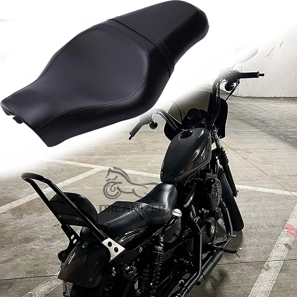 Asiento de pasajero de conductor de cuero PU negro para Harley FXDX Dyna Super Glide Foto 1 de 4