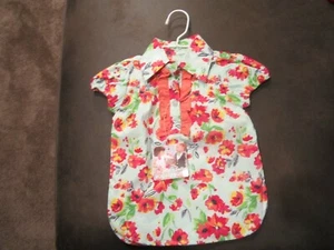 Vestido camisa con flores pintadas con volantes - Imagen 1 de 5