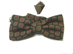 Nœud Papillon Laine Homme Vert Dessins Rétro Bordeaux Beige Orange Possibi - Picture 1 of 9