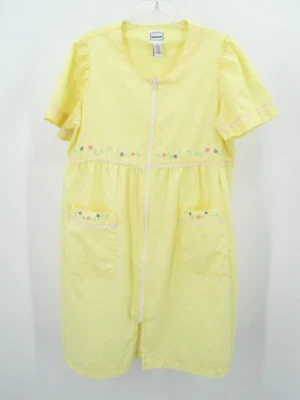 BATA DE CASA BOBBIE BROOKS para mujer talla mediana amarilla bordada floral vintage  Foto 1 de 4