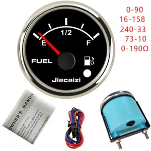 52mm Fuel Level Gauge 0-90 16-158 240-33 73-10 0-190ohms Auto Marine 7 Color LED - Picture 1 of 8