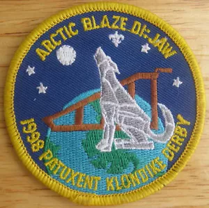 ARCTIC BLAZE DI: JAW 1998 PATUXENT KLONDIKE DERBY Boy Scouts PATCH w/ DOG, STARS - Picture 1 of 1