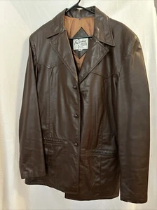 Vintage 70er Jahre Remy Leder Western Style Mantel Herren 42L - Bild 1 von 11