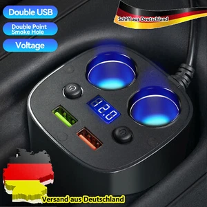 Adaptador distribuidor enchufe doble encendedor coche 2 compartimentos 12V 24V. - Imagen 1 de 8