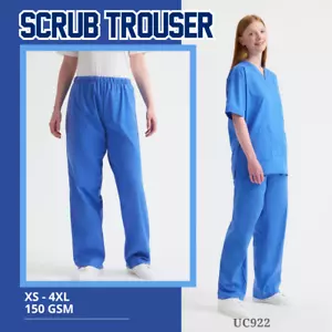 Scrub Trouser Healthcare Saloon Spa Hospital Staff Uniform UC922 Uneek Trousers - Picture 1 of 16