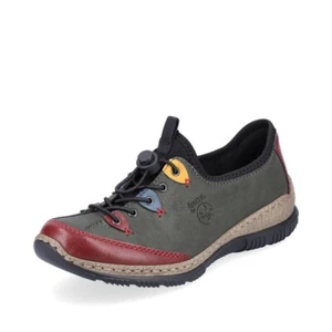 Rieker N3271-54 Ladies Forest Green Slip On Bungee Casual Shoes Save £5 on RRP - Picture 1 of 11