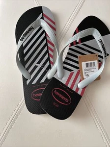 Havaianas Men’s Flip Flop Grey/black/red. Size 13 - 43/44. - Picture 1 of 2
