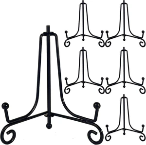 6PCS Premium Black Iron Plate Stands for Display 4 Inch, Decorative Solid Metal - Picture 1 of 12