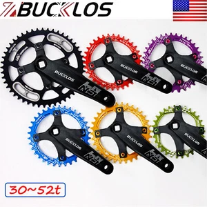 32-52T 104bcd 170 mm bielas de una sola velocidad MTB bicicleta de carretera juego de manivelas perno de cadena - Imagen 1 de 17