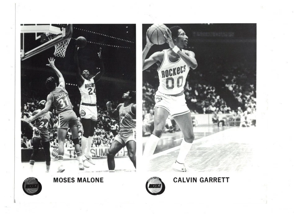 Calvin Garrett Moses Malone Houston Rockets 8x10 NBA Basketball Team Issue Photo - Image 1 of 1