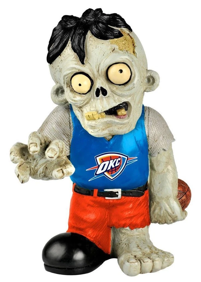OKC Thunder Zombie em Jersey Azul Estátua FOCO Oklahoma City Bobblehead Halloween - Imagem 1 de 1