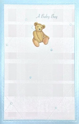 Dulce NUEVO BEBÉ NIÑO FELICITACIONES Tarjeta, Oso de Peluche de American Greetings +✉ Foto 1 de 4